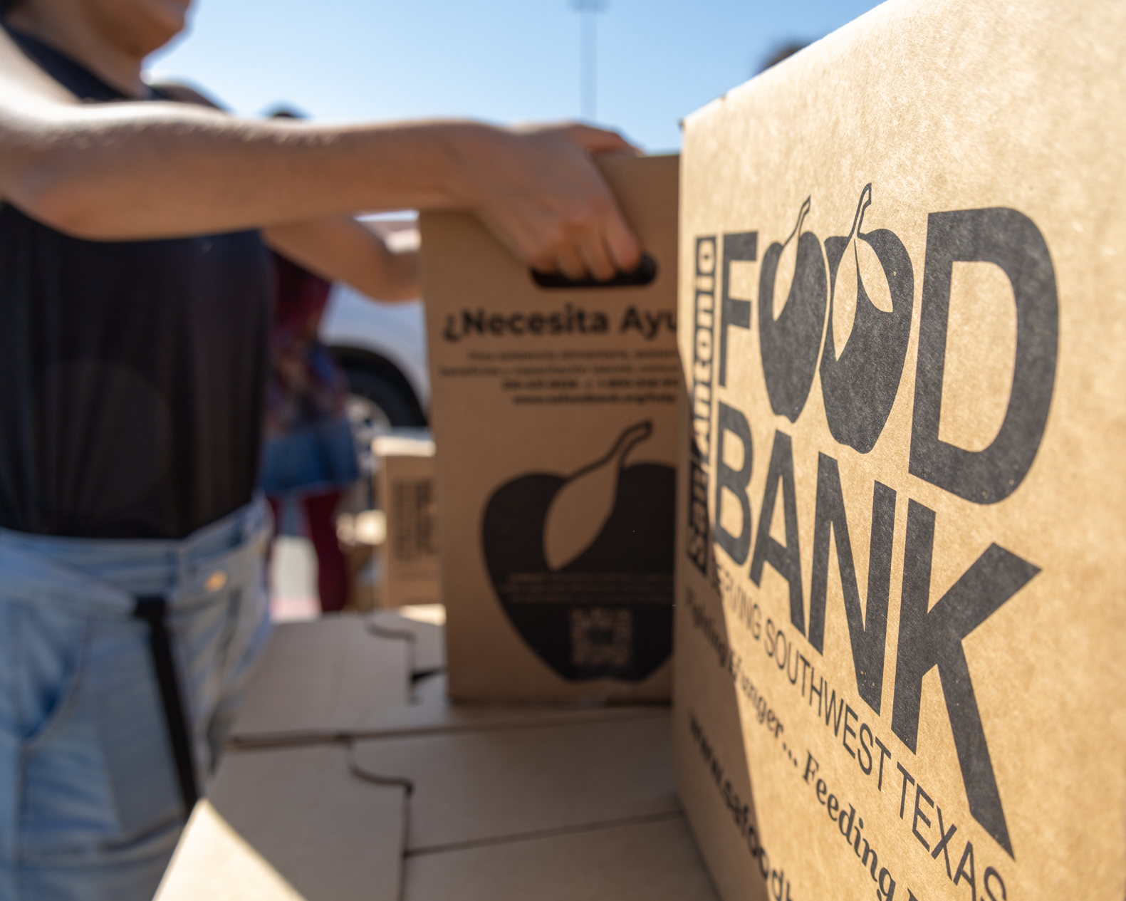 Food bank box on table